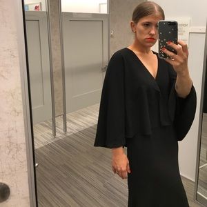 Ali & Jay Layered Cape Gown Black NWT